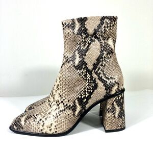 Free People Sienna Leather Ankle Boot Moonlight Snake EU40 10 US NEW